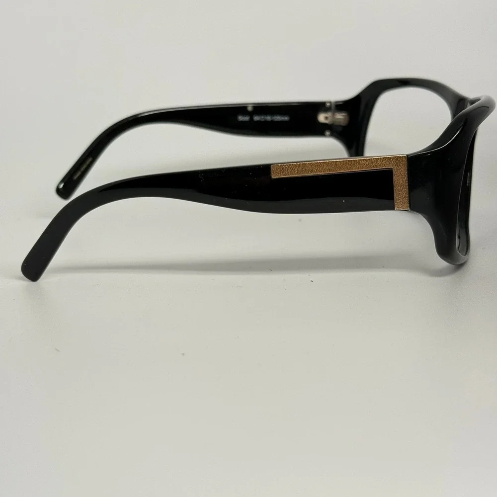Nicole Miller J'adore Soot Black Rectangular Eyeglass Frames  Accent 64-16-125